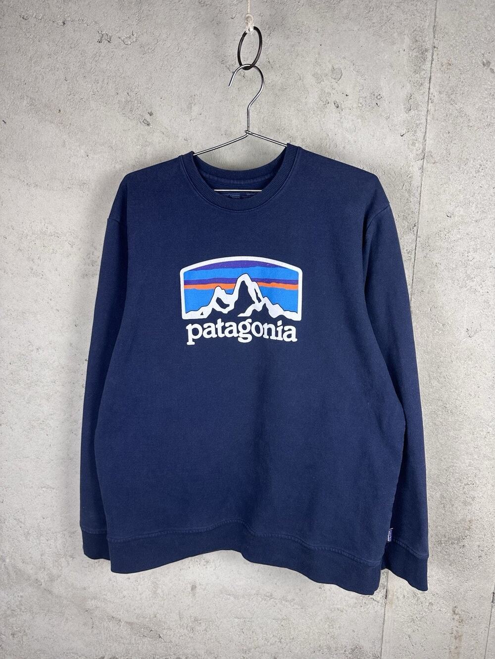 Patagonia Uprisal Crew Navy Blue Fleece Logo Pullover Sweatshirt Size Large